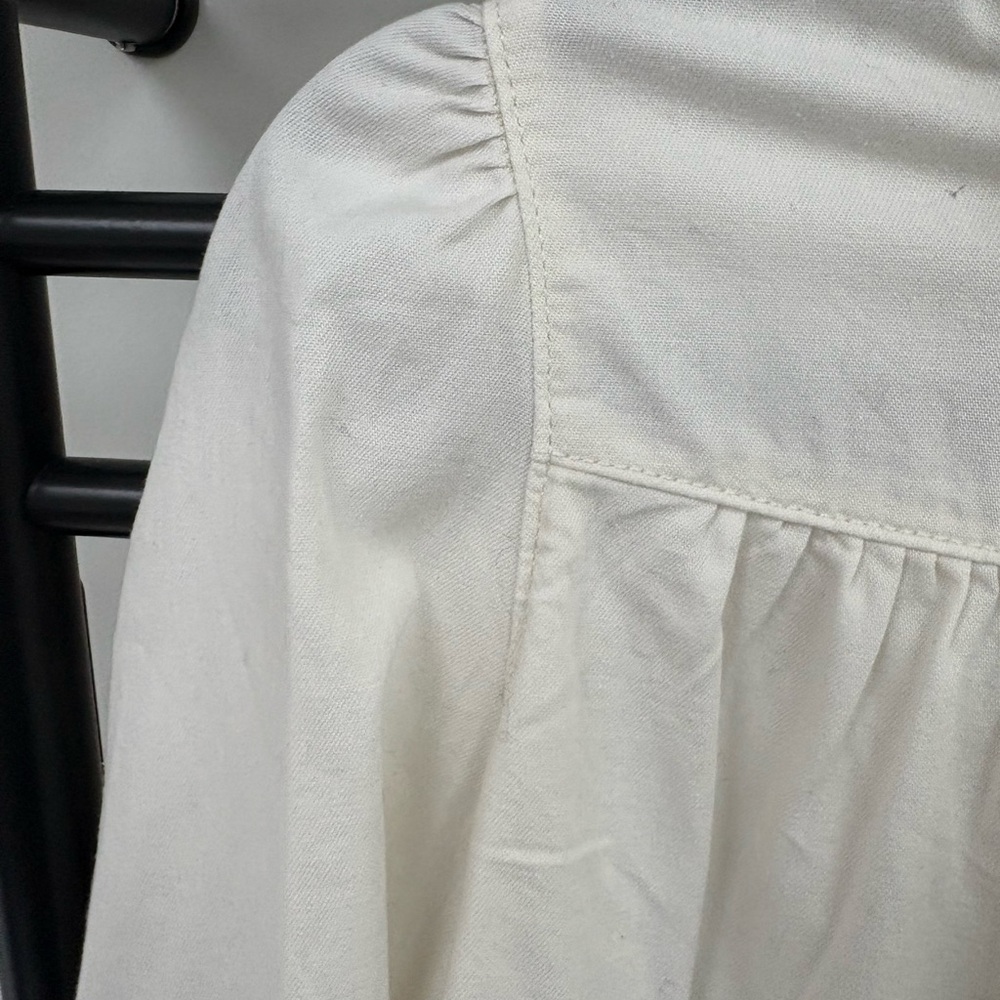 ba&sh Ivory Ruffle Front Button Long Sleeve Blouse - Picture 4 of 7